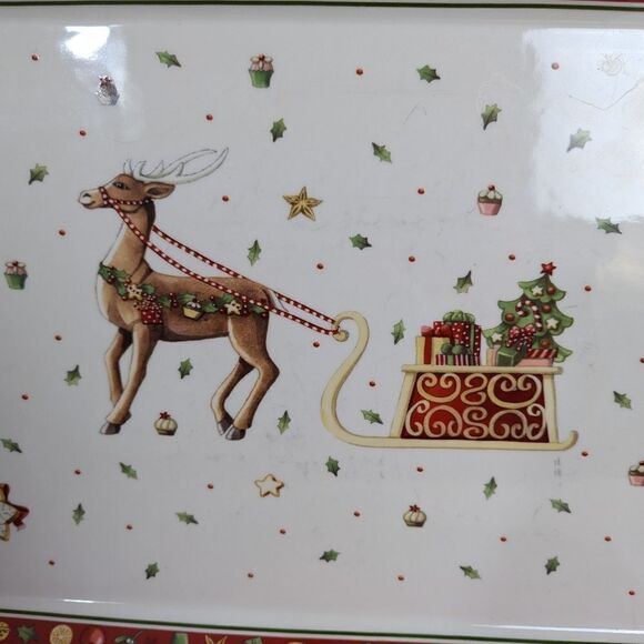 Rectangular Cake Tray Winter Bakery Delight by Villeroy & Boch Reindeer sleigh - Picture 3 of 5